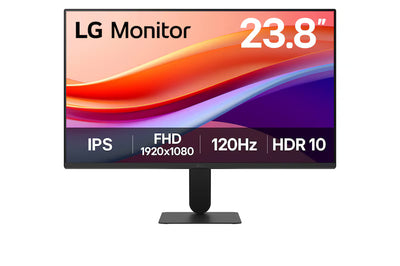 LG 23.8-inch IPS Full HD 120Hz monitor with 4-side virtually borderless design, sRGB 99% (Typ.), HDR 10, 1ms MBR - 24U411A-B