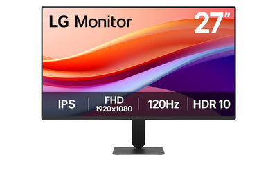 LG IPS Full HD 120Hz 27-inch Monitor with 4-Side Virtually Borderless Design, sRGB 99% (Typ.), HDR 10, 1ms MBR - 27U411A-B