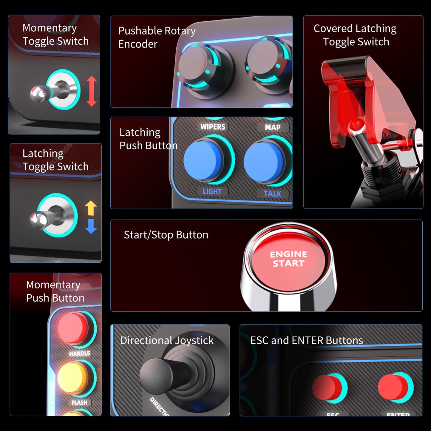 PXN CB1 BUTTON BOX – BỘ ĐIỀU KHIỂN ĐA NĂNG CHO MÔ PHỎNG XE TẢI