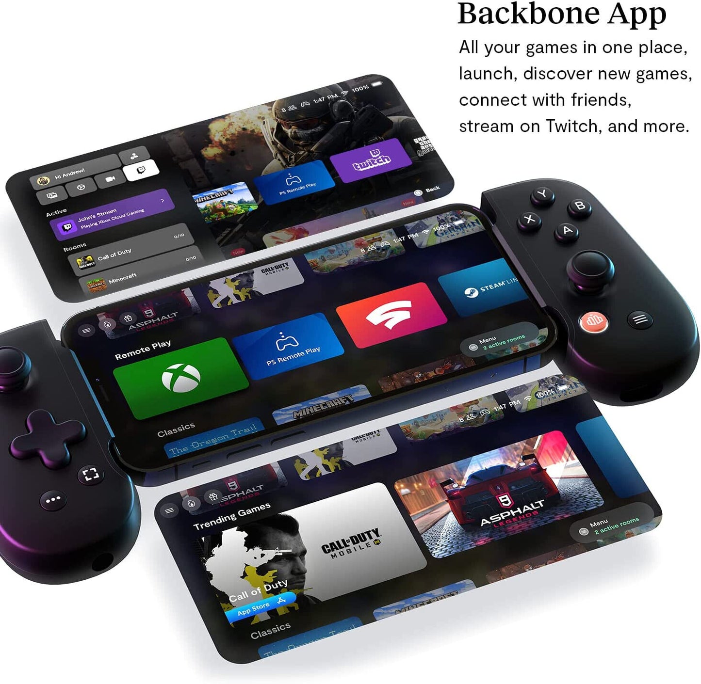 Backbone- Bộ điều khiển điện thoại Chơi game trên nền tảng đám mây &amp; Chơi từ xa Tương thích (đã sử dụng)