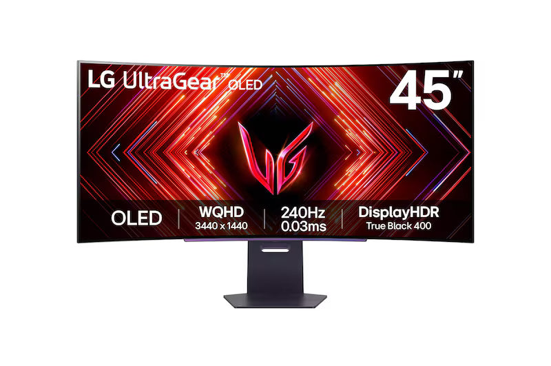 Màn hình Gaming 45" LG UltraGear, OLED WQHD cong với tốc độ làm mới 240Hz, Thời gian phản hồi 0,03ms (GtG) - 45GS95QE-B
