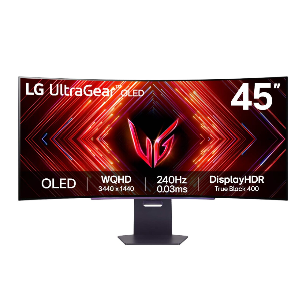 Màn hình Gaming 45" LG UltraGear, OLED WQHD cong với tốc độ làm mới 240Hz, Thời gian phản hồi 0,03ms (GtG) - 45GS95QE-B