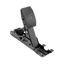 Black metal pedal mechanism on a white background