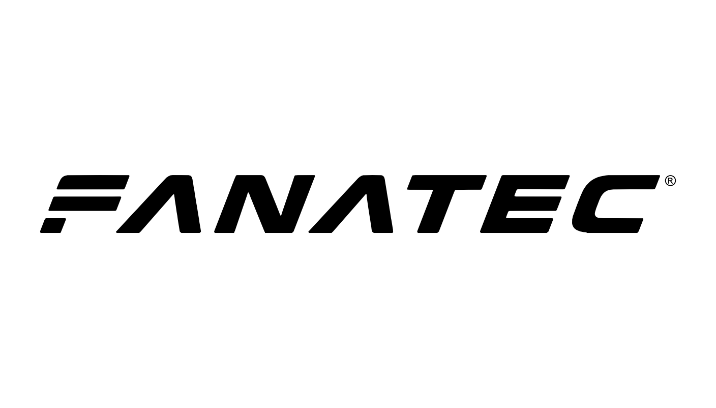 The brand name 'FANATEC' in black lowercase letters with a small registered mark symbol, centered on a plain white background.